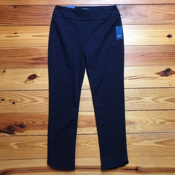 Crown & Ivy Navy Black Velvet Work Pants, NWT, 2 - Picture 3 of 13